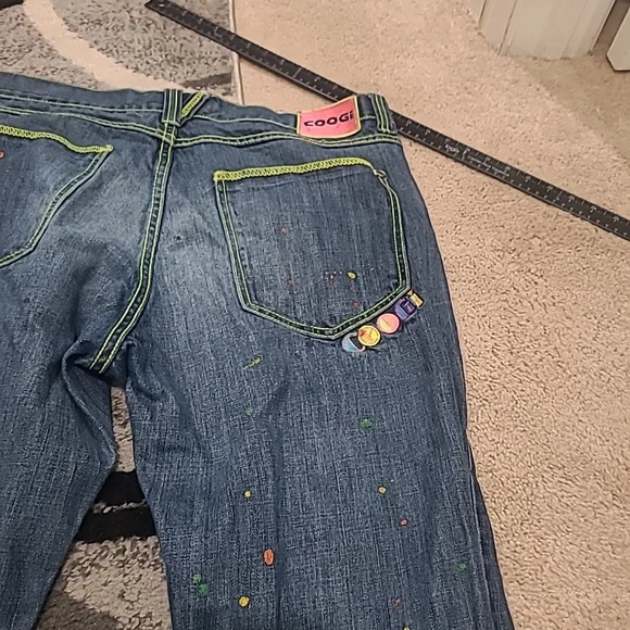 COOGI Vintage Y2K Paint Splattered Mens Jeans Size 38x34 - Picture 8 of 13